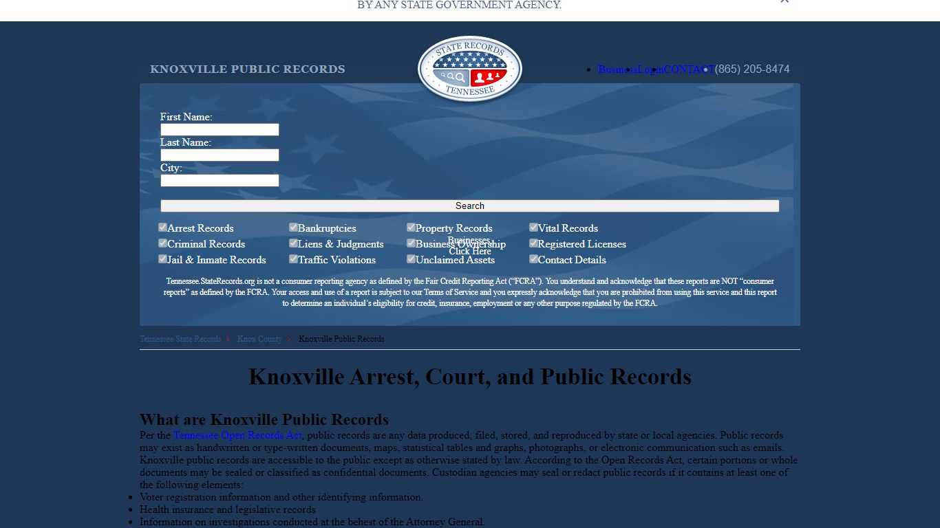 Knoxville Arrest, Court, and Public Records